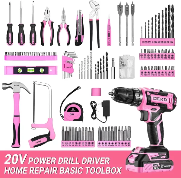 2. WORK IT Tool Kit with 20v Cordless Drill (pink) **USE CODE "GIRLPOWER" AT CHECKOUT!** - Image 3