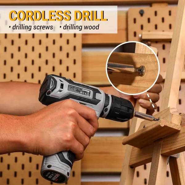 WORK IT Tool Kit with 12v Cordless Drill (yellow) - Image 5